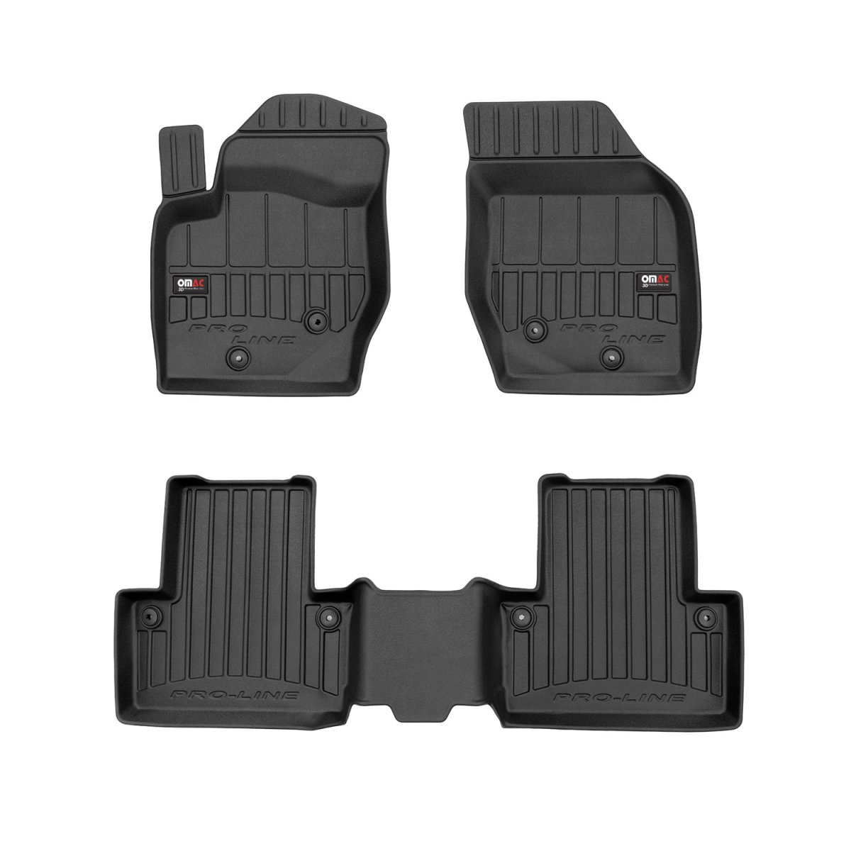 Volvo XC90 Floor Mat - Omac - Premium TPE, Proline, 3 Pcs - Black - '03-'14